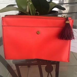 J crew leather pouch wristlet
